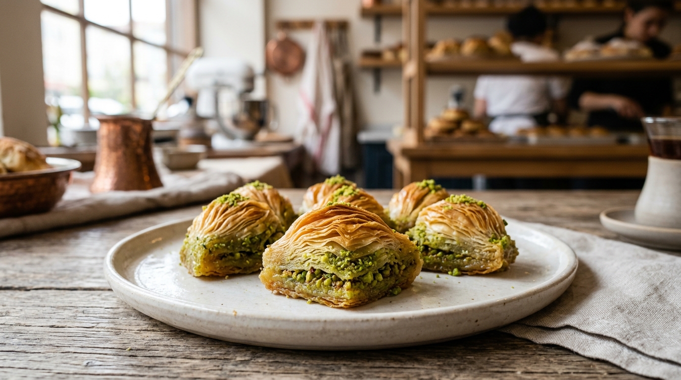 Müslüm Usta 2026 midye baklava sunumu ve kalite detayları